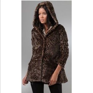 FREE PEOPLE faux FUR Peplum Hood JACKET